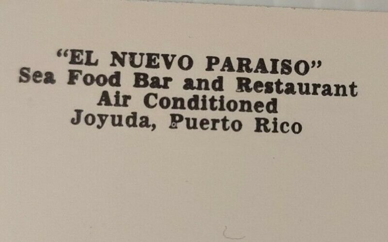 Vintage Postcard El Nuevo Paraiso Joyuda Puerto Rico ocean old car autos  725