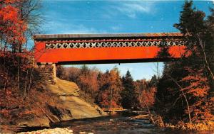 East Arlington Vermont~Old Covered Chiselville Covered Bridge~1960s Postcard