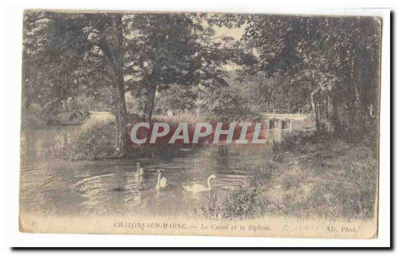 Chalons sur Marne Old Postcard The canal and siphon