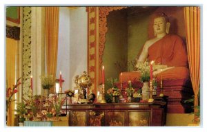 SAIGON, Vietnam  ~ Statue of Buddha & Altar XA LOI PAGODA ca 1960s Postcard