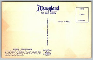 Postcard Anaheim CA c1960s Disneyland Dumbo Fantasyland Magic Kingdom