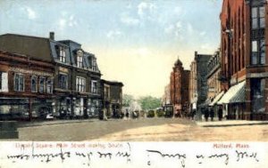 Lincoln Square & Main St. - Milford, Massachusetts MA Postcard