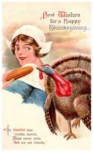 Thanksgiving , turkey, Maiden feedin ear of corn