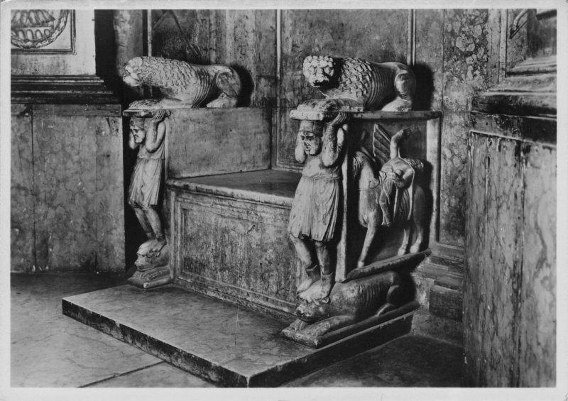 Cathedral Parma Antipope Throne Cadalus Italy Statue RPC Postcard