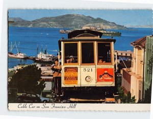 Postcard Cable Car on San Francisco Hill San Francisco California USA