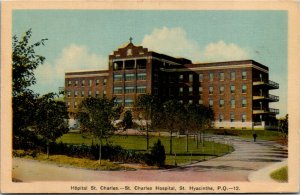 Postcard QC St. Hyacinthe St. Charles Hospital 1940s K42