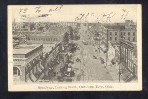 OKLAHOMA CITY OKLAHOMA DOWNTOWN STREET SCENE 1906 TERRITORY POSTCARD