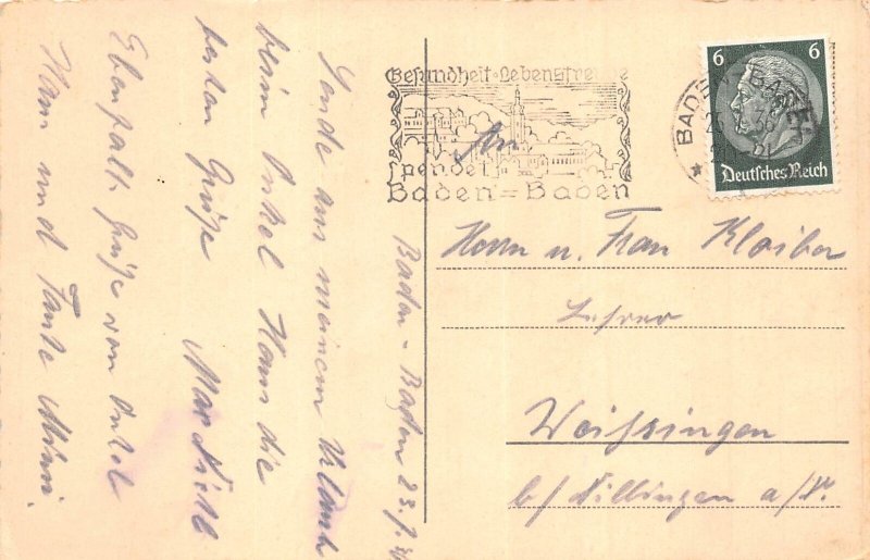 B022 Germany 1936 Roemische Badruinen Roman Bath Ruins Baden-Baden postcard