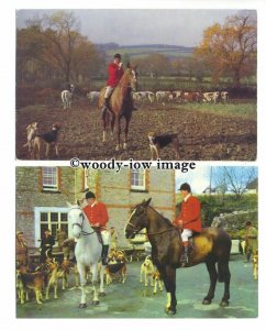 an1006 - Meet of the Hounds at Pub, & Calling the Hounds, in Kent - 2 Postcards