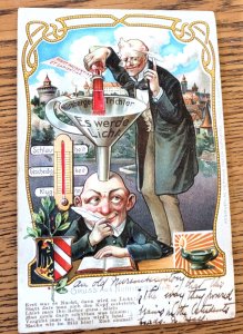 Mechanical Postcard Gruss Aus Nurnberg Alcohol makes You Creative Then Stupid