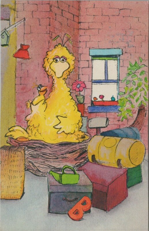 c1980 Sesame Street Big Bird drawing sent from Guam USPO mark postcard C211 