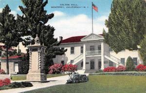 MONTEREY, CA California  COLTON HALL~First State Capitol  c1940's Linen Postcard