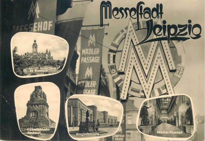 multi view Postcard Germany Messestadt Leipzig 