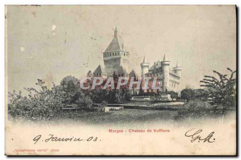 Old Postcard Morges Chateau Vufflens Insurance Company Winterthur Switzerland