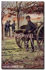 Old Postcard Belgian Militaria Artillery Custody