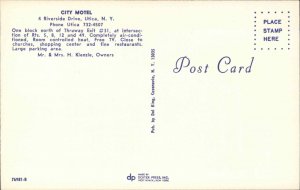 Utica New York NY Motel c1950s-60s Postcard