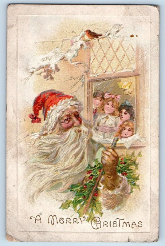 Minneapolis Minnesota Postcard Christmas Childrens On Window Waiting Santa Claus