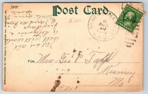 Pawtucket Rhode Island~Public Library Bldg Front View~B&W~Postmarked~Postcard