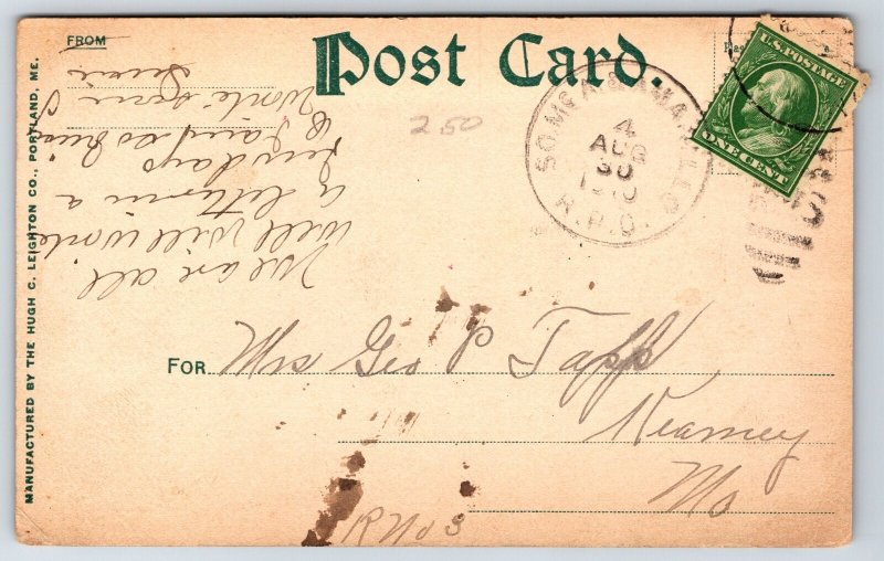 Pawtucket Rhode Island~Public Library Bldg Front View~B&W~Postmarked~Postcard