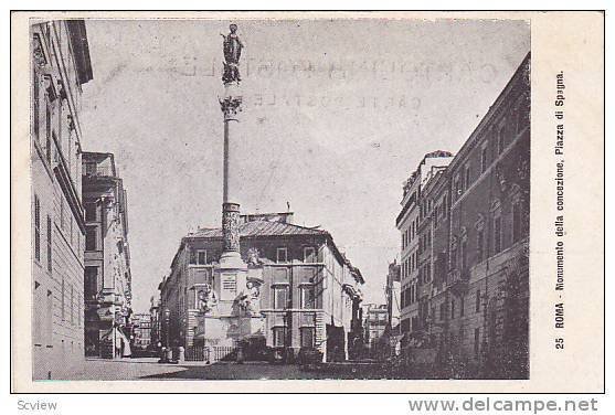 Monumento Della Concezione, Piazza Di Spagna, Roma (Lazio), Italy, 1910-1920s