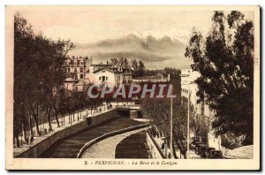 Old Postcard Perpignan Lower and Canigou