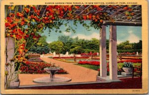 Illinois Chicago Humboldt Park Sunken Garden From Pergola 1940 Curteich