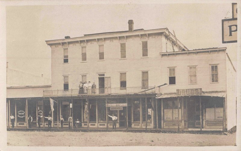 Colby Ks farmers & merchant bank Peters shoes c1915 rppc