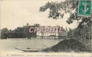 Old Postcard The View Rambouillet Chateau Park to take the Isle of Hens