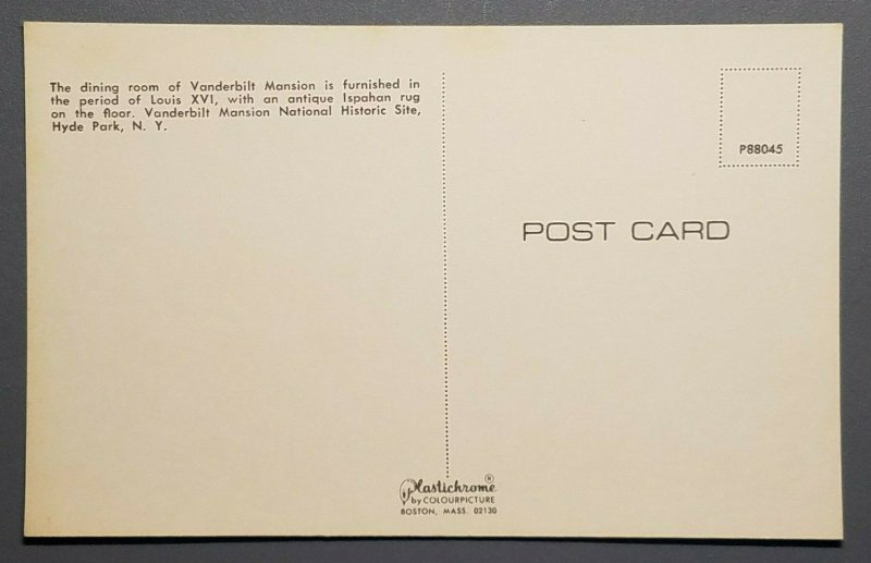 Vanderbilt Mansion dining room, Hyde Park, N.Y. postcard