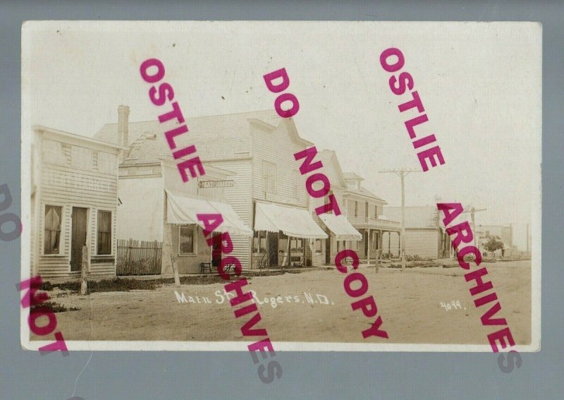 Rogers NORTH DAKOTA RPPC 1911 MAIN STREET nr Jamestown Valley City 46 PEOPLE!