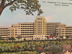 Postcard  Fitzsimons  U.S. General Hospital in Denver, CO X9