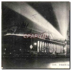 Old Postcard Paris night The grand palace illuminated