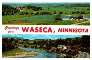 Postcard FARM SCENE Waseca Minnesota MN AQ3996