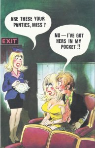 Vintage 1970's Bamforth COMIC Postcard Are these your panties miss #358