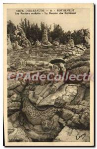 Postcard Old Rotheneuf The Rocks Sculptes The Last Of Rhothneuf