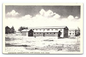 Postcard Engineer's Headquarters Camp Devens Ayer Mass. U. S. Army