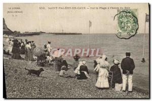 Old Postcard Saint Valery en Caux On the Beach has the time of the Bath