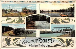 J43/ Rochester New York Postcard Trolley Interurban c1910 Bridge 5View  355