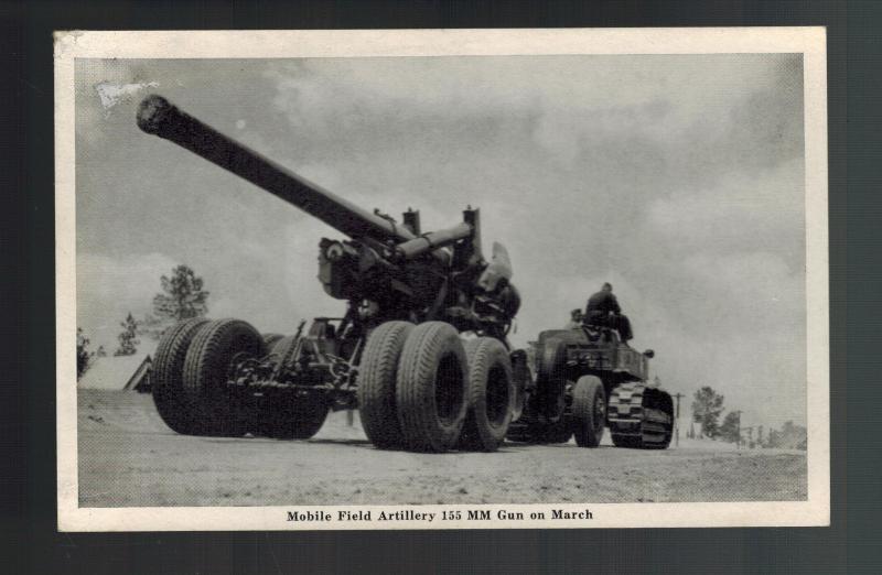 Mint WW2 US Army 155 MM Artillery Mobile Gun RPPC Postcard 