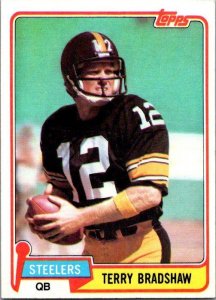 1981 Topps Football Card Terry Bradshaw Pittsburgh Steelers sk60494