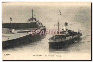 Postcard Old Boat Dieppe steamer Sussex