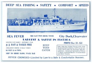 Sea Fever Fast Twin Diesel Vessel City Dock Clearwater FL Advertising Postcard