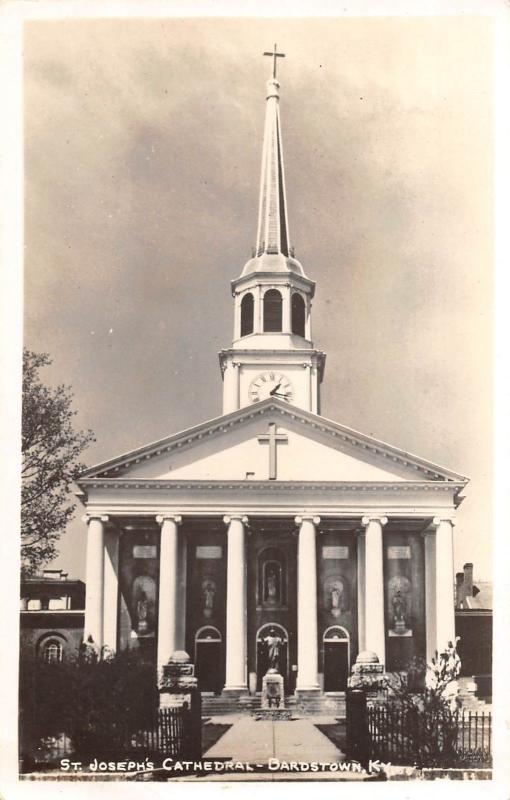 Kentucky Ky Real Photo RPPC Postcard c1950 BARDSTOWN ST Joseph's Cathedral