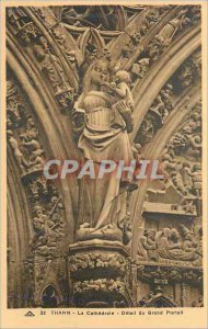 Old Postcard Thann the Cathedral Detail of the Grand Portal