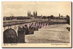 Old Postcard Moulins Bridge R?gemortes and Allier