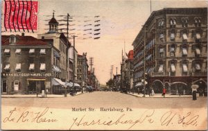 Market Street Harrisburg Pennsylvania Vintage Postcard C053