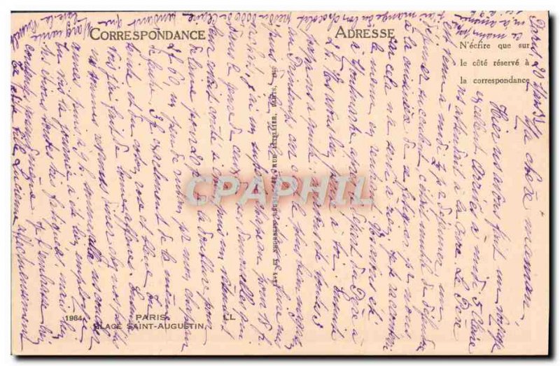 Old Postcard Paris Place Saint Augustin