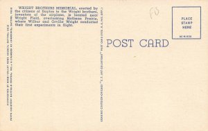 LP15   Dayton   Ohio Postcard Wright Brothers Memorial