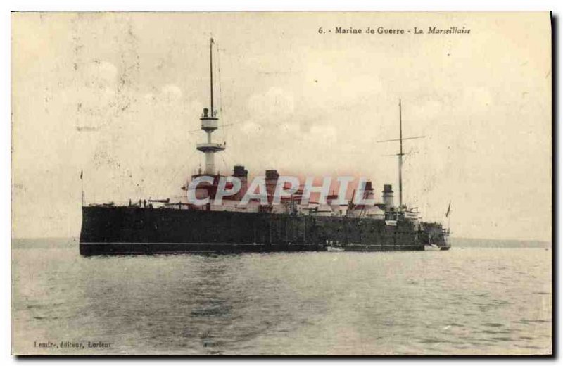 Old Postcard Boat Cruiser Marseillaise armor