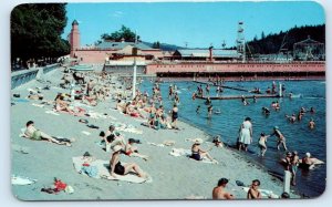 COEUR d'ALENE, Idaho ID ~ Ferris Wheel MUNICIPAL BEACH c1950s  Postcard